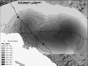 Figure 1 illustrates the pollution surface used in our main analysis, and the Appendix Figure (available with the