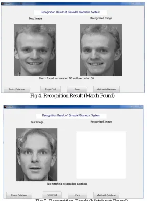 Fig 4. Recognition Result (Match Found)  