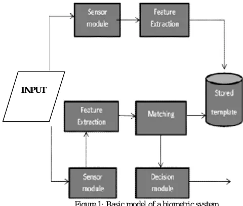 Figure 1: Basic model of a biometric system 