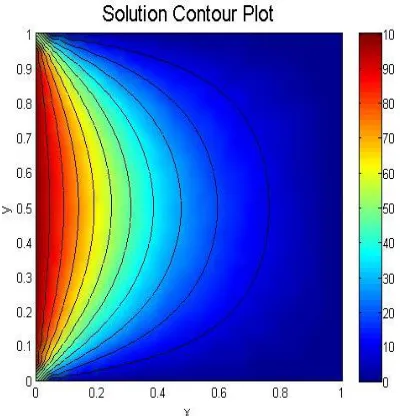 Figure 4.4 Example 1 – Analytical solution contour plot 