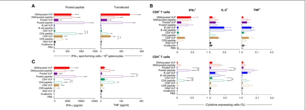 FIGURE 3 | Cellular immune responses induced by individual (30with poly(I:C); or PBS only