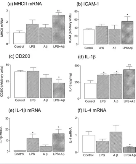 Figure 1LPS and Aβ exert an additive effect on mixed glia