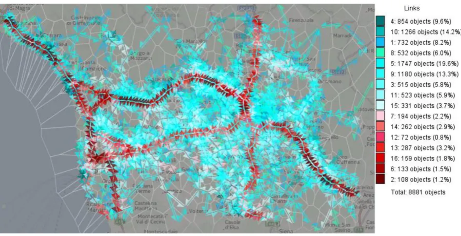 Fig. 6. A: The dependency series of the mean speed versus the traffic intensity have been clustered by similarity
