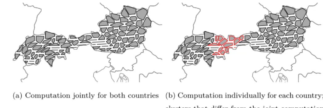 Figure 4: 12-hour forecast error clustering of spatial points located in Austria and Switzerland (ρ = 0.7)
