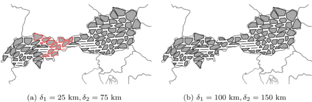 Figure 6: 12-hour forecast error clustering of spatial points located in Austria and Switzerland (ρ = 0.7)