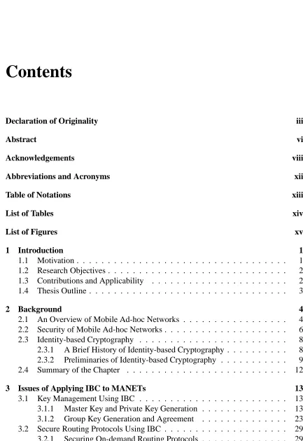Table of Notations