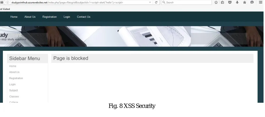 Fig. 8 XSS Security  