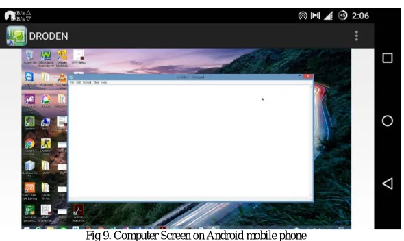 Fig 9. Computer Screen on Android mobile phone  