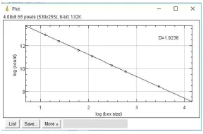 Figure 15 RGB color Image5                                                               Determination of Fractal dimension Graph5  