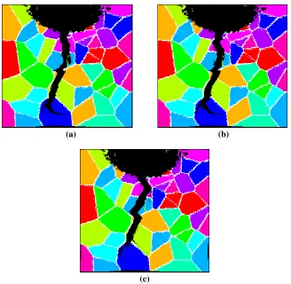 Figure 6. Pit-to-crack transition (300  300 particles, t = 15 µs, dt = (a) 0.1 µs, (b) 0.5 µs) 