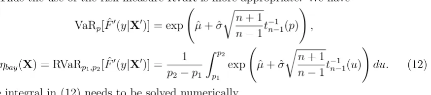 Table 6: Normalized residual estimation risk for a log-normally distributed risk, riskmeasure RVaRp1,0.997, and Bayes capital estimator ηbay.
