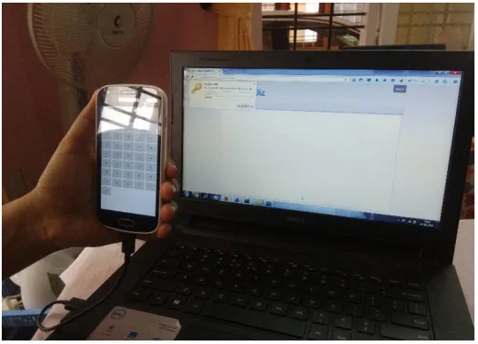 Fig 9. Customer inputs the password by clicking buttons on the screen. 