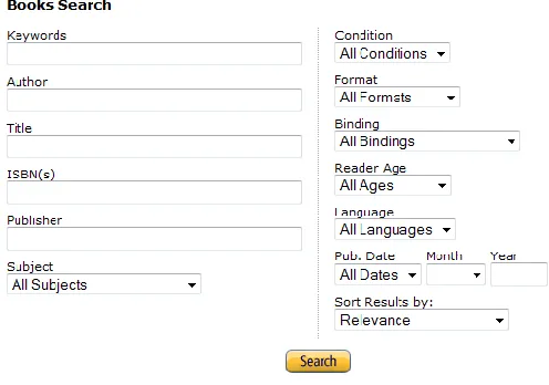 Figure 3: Html Search Form of Amazon Book Store 