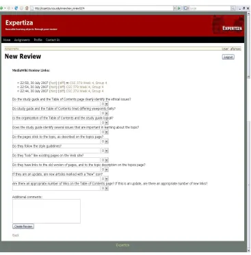Figure 3: A screen for new review 