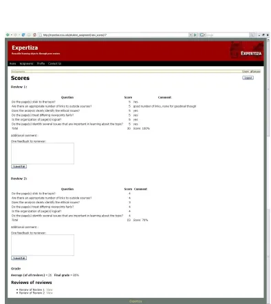 Figure 5: Screen to view scores 