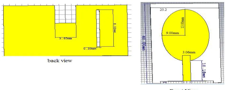 Figure 3 front and back view of proposed antenna  