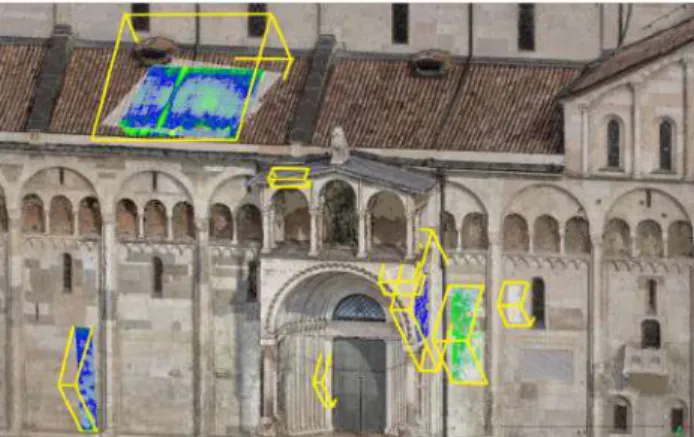 Figure 7: Some areas selected for plane fitting analyses. 