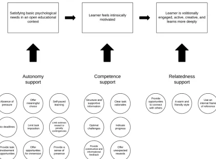 Figure 1. Proposed design framework that applies self-determination theory principles to foster intrinsic motivation and drive engagement  