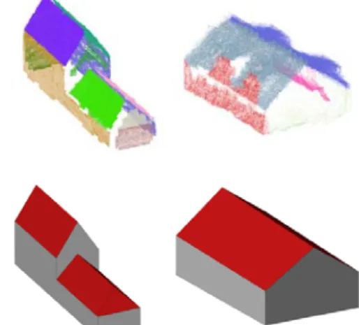 Figure 2. Merged groups (top) and reconstructed result (bottom)    The International Archives of the Photogrammetry, Remote Sensing and Spatial Information Sciences, Volume XLI-B3, 2016 