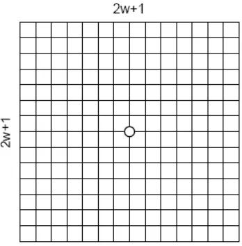 Figure 2.6 a search point in a search window 
