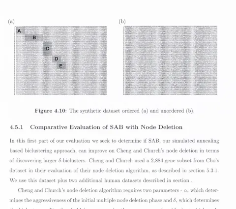 Figure 4.10: The synthetic dataset ordered (a) and unordered (b).