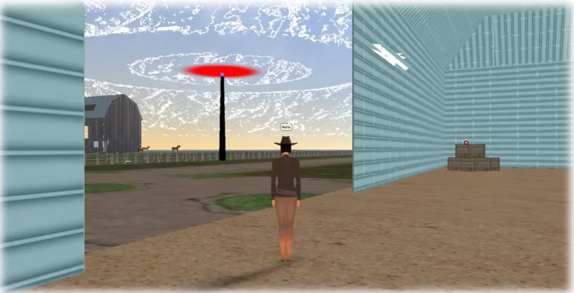 Figure 3.10.  Image of the virtual scene associated with VIBE 1 Virtual Vignette 1E: 