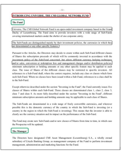 Figure 1: Financial Prospectuses document layout