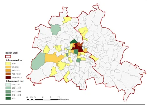 Figure 4: Spatial distribution of the relocation program by postcode  