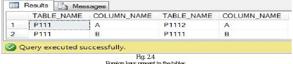 Fig. 2.4 Foreign keys present in the tables 