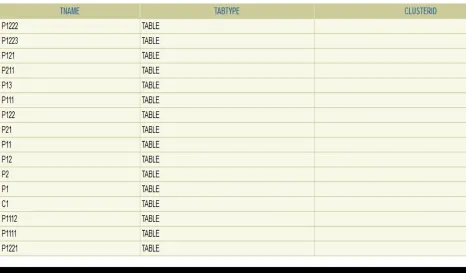 Fig. 2.6 Tables available under a particular user 