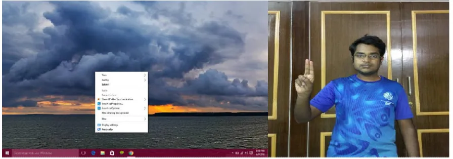 Figure 3. Authorized user performing the gesture(Right Click) 