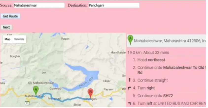 Fig 4: Google map showing result  
