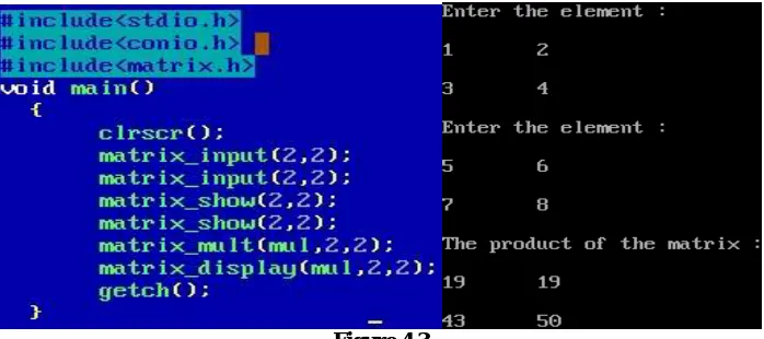Figure 4.1 Coding for calling of matrix addition and output 
