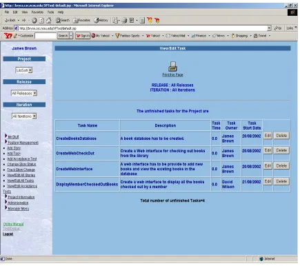 Figure 3.5.2. Viewing all the user tasks in a project 