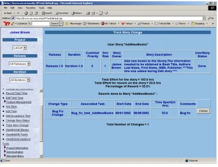 Figure 3.5.4. Tracking the rework done to a user story 
