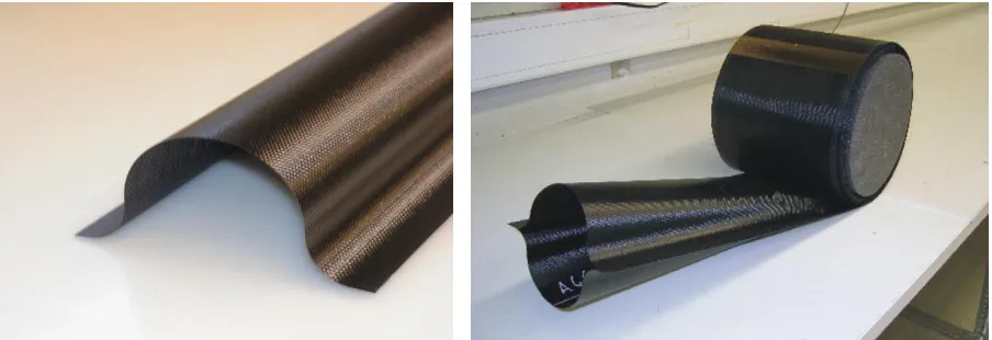 FIGURE 1.  DLR’S OMEGA BOOM HALF-SHELL AND COILED FULL BOOM [4]