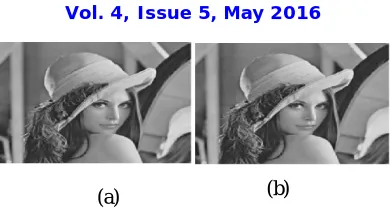 Fig 5.visual comparison of Lena image (a) Original; (b) Reconstructed image  (a) 