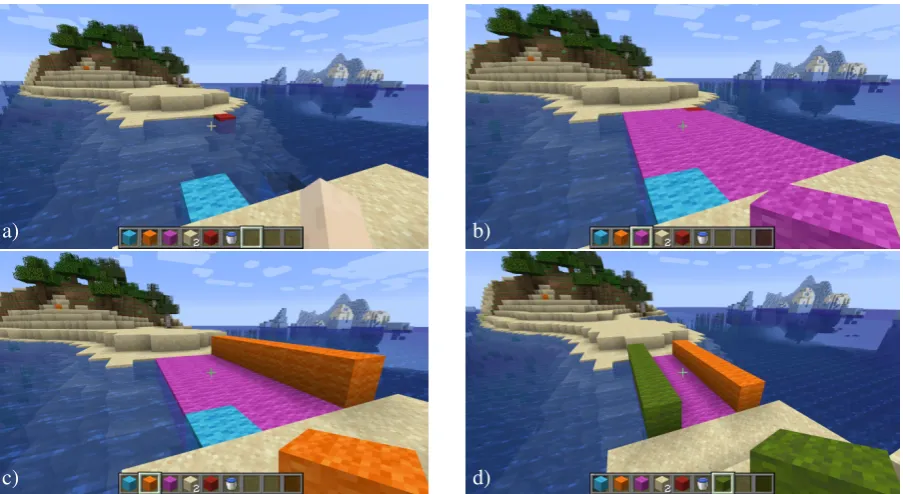 Figure 2: Instructing a user to build a bridge. Left: current state, right: target state