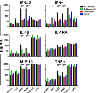 FIG 2 Ad innate immune stimulation is blocked by inhibitors of late endosomal acidiﬁcation
