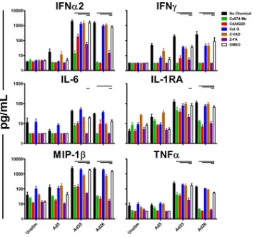 FIG 3 Ad innate immune stimulation is sensitive to cathepsin B, cathepsin L, and pancathepsin inhibition