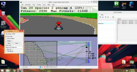 Figure 1: A snapshot of   the agent playing Mario Kart. 