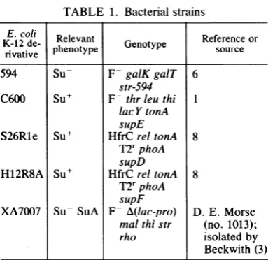 TABLE 1. Bacterial strains