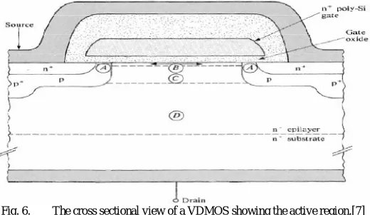 Fig. 5.  The cross-sectional view of a VDMOS [7] 