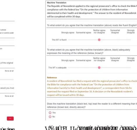 Figure 3: Example translation annotationtask question