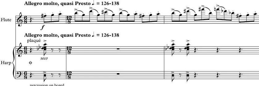 Figure 6: The beginning of the dance-like subsection in bar 170 