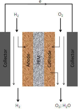 Fig. 2. Basic concept of a PEMFC 