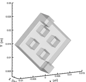 Fig. 6. 3D domain for PBB channel with porous layer case 
