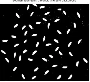 Fig 3 Segmentation of rice image at threshold =55 