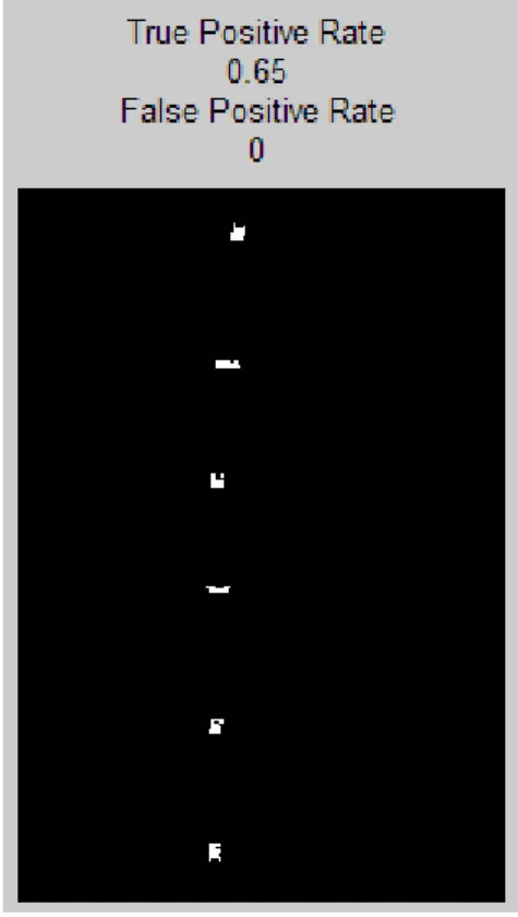 Figure 2-28.  ARES 1D: Target Detection Binary Image using   Histogram Method with Bin Width of 0.05 