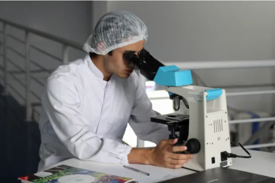 Figure 2.2: Manual identification of algae requires a human expert, a taxonomist, to manually look through a microscope and classify all the organisms present in a water sample